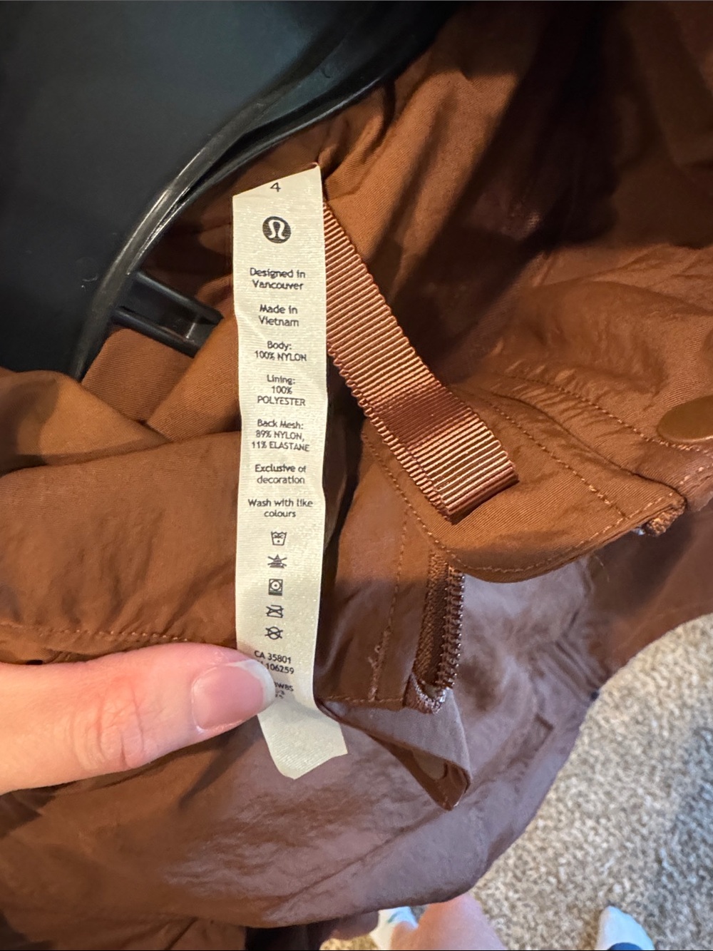 lululemon athletica Brown Windbreaker with Hood - Picture 2 of 3